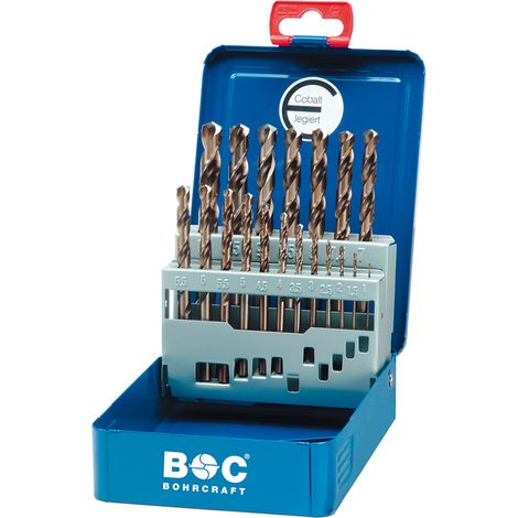 Jeu de forets en métal Bohrcraft BC11401310019 HSS-E 1-10 mm 19 unités