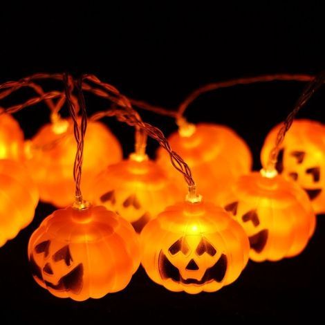 Guirlande Lumineuse Halloween, 3M 20 LED Guirlande Lumineuse Citrouille à Pile Guirlande de Lumière IP65 Etanche Décoration Extérieur Intérieur pour Chambre Halloween Soirée Jardin, Blanc Chaud (1/5)