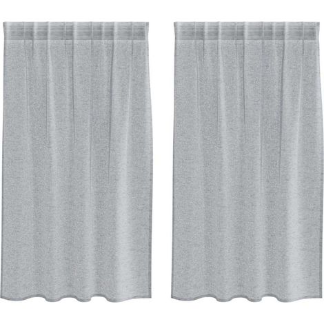 Maison Exclusive - Voile-Vorhang 2 pcs Dunkelgrau 140 x 140 cm Po