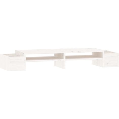 Soporte para monitor 100 x 27,5 x 15 cm madera maciza de pino blanco 020004420