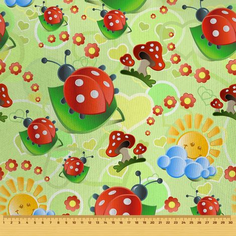 Tela decorativa para exteriores Oxford - motivo de mariquitas grandes y el sol I DR056 (1/5)