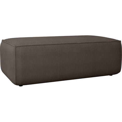 Pouf in Velluto a coste Marrone - AMELIA