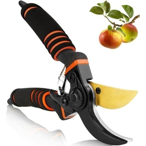 Professionelle Titan-Gartenschere, Gartenschere, Bypass-Schere, Gartenschere für Äste, Hecken und Blumen – Crezuo