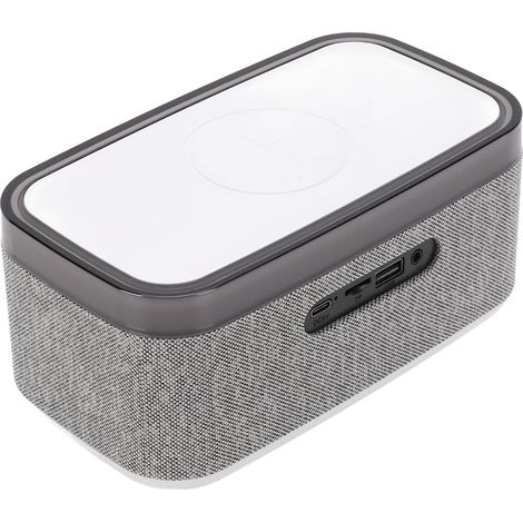 Kabellose Ladestation, Bluetooth-Lautsprecher, multifunktionaler kabelloser Lautsprecher mit Wecker, LED-Nachtlicht und weißem Rauschen für den Nachttisch (1/5)