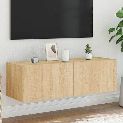 TV-Wandschrank mit LED-Leuchten Sonoma-Eiche 100x35x31 cm (1/5)