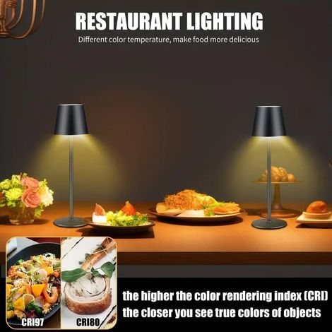 Lampada da tavolo a LED ricaricabile senza fili, controllo touch. Batteria da 5000 mAh, ricarica USB, impermeabile IP54, può essere posizionata su scrivania, comodino, camera da letto, esterno, lampad (1/4)