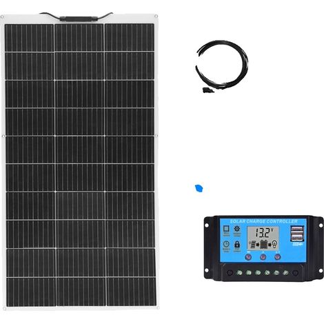 Panneau Solaire Flexible, Haute Efficacité, Compatibilité Polyvalente, kit solaire 12V 100W (1/2)