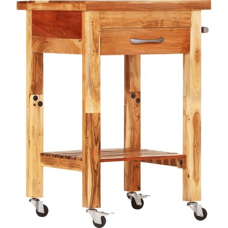 Küchenwagen 55x55x89 cm Massivholz Akazie