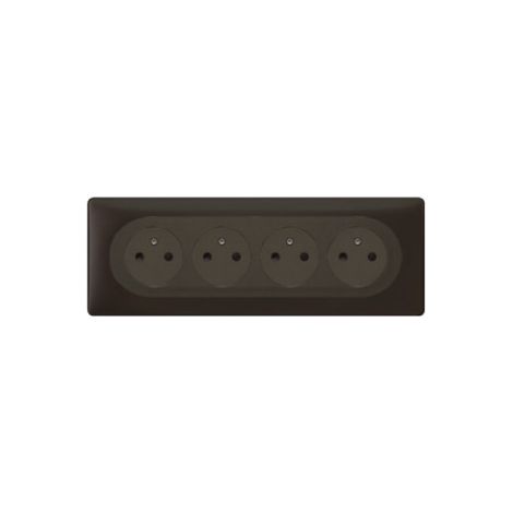 Legrand - Cu00e9liane 2024 - Quadruple prise de courant - Noir - COMPLET - Ru00e9f : 080253 + CM0114 + CN0114 + CP0111 (1/3)