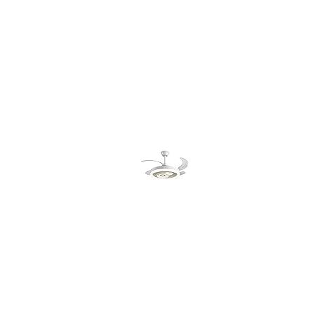 FABRILAMP Ventilatore DC CALISTO bianco, 4 pale retrattili, 72W LED 300040006000K, H.35xD.108/50cm