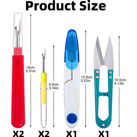 Découseur - Ciseaux À Fil - Coupe-Fil - Kit Couture 6 Pièces - Pour Retrait De Fils Et Démontage De Coutures
