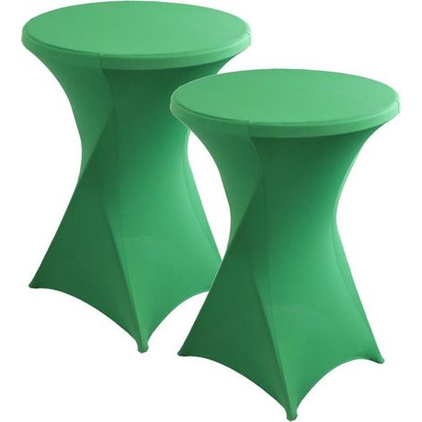 Stretch Stehtischhussen 2er Set Grün Ø 80-85 cm Spandex Hussen