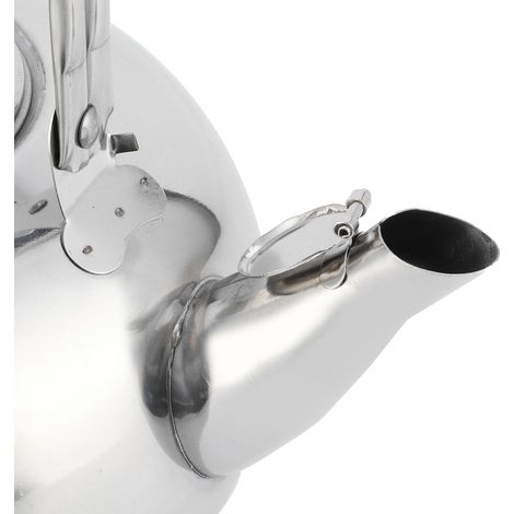 Théière d'extérieur portable en acier inoxydable 304 avec filtre à thé et poignée, couleur argent, 18 cm / 7,1 pouces (1/5)