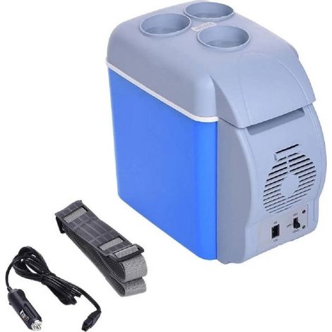 Trade Shop - Mini tragbarer Kühlschrank 7,5 Liter 12 V Kühlschrank Lebensmittelwärmer Auto Boot Camper - (1/5)