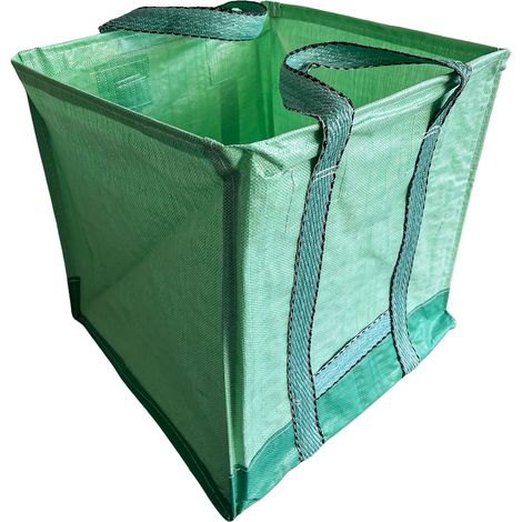 TECPLAST Sac à déchets renforcé 148L - SC175MU - Carré - Vert - Qualité PRO - Sac pliable et réutilisable pour transport et tri (1/5)