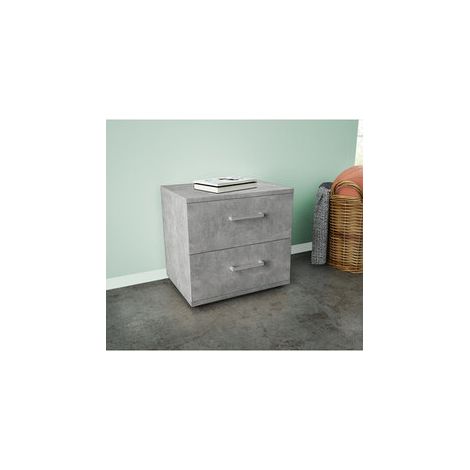 KIT COMODINO 2 CASSETTI 48X36X41 CM CEMENTO CH.K4298