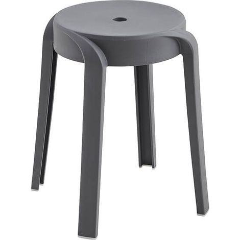 HOME DELUXE Tabouret NIVO – Empilable, gris (lot de 4)  Tabourets peu encombrants pour la cuisine, le salon et le jardin