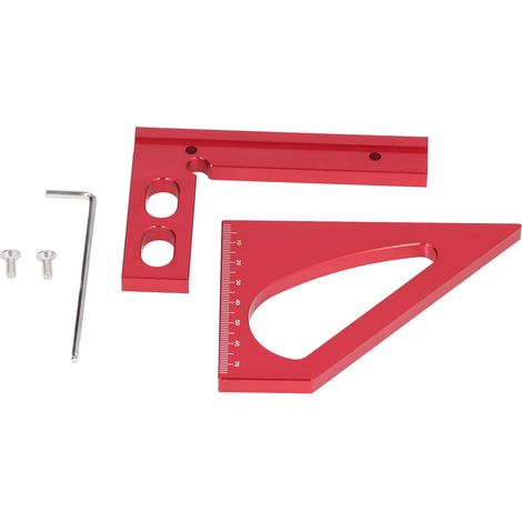 Outil de mesure d'angle en alliage d'aluminium 45/90 degrés pour la mesure multifonctionnelle en menuiserie (1/5)