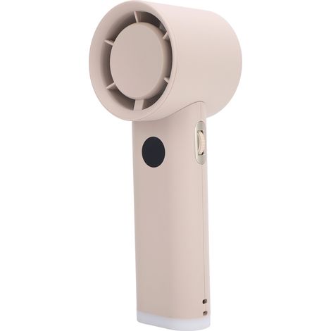 Handventilator mit LED-Anzeige, einstellbarer Leistung, Nachtlicht für Zuhause und Outdoor-Aktivitäten, Aprikose