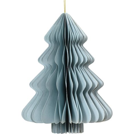 Albero in carta FSC a 40 strati D 30 cm altezza 40 cm azzurro polvere Peraga Christmas