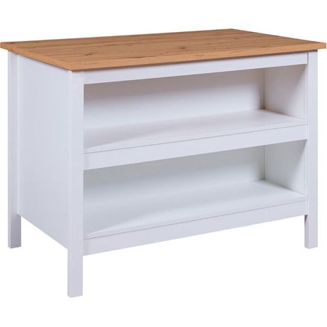 Julina Sideboard Küchen-Ø, 2 Ablagen weiß, Artisan Eiche dekor. (1/5)