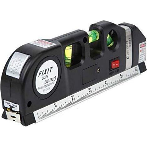 Niveau laser multifonction avec mesure laser et ruban à mesurer de 2,4 mètres (8 pieds), règles standard et métriques réglables. (1/5)