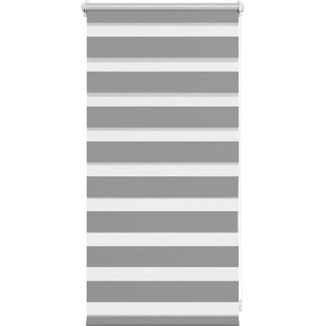Maison Exclusive - Store vénitien Zebra 40,9 x 100 cm, largeur du tissu 36,7 cm, gris