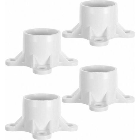 Lot de 4 raccords à bride en PVC pour embouts de pieds de table et meubles (1/5)