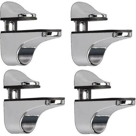 CREA Adjustable Glass Shelf Bracket, 4 Pcs Glass Shelf Bracket, Wall Mounted Glass Clamp, Glass Shelf Bracket, For Glass Shelf (1/5)