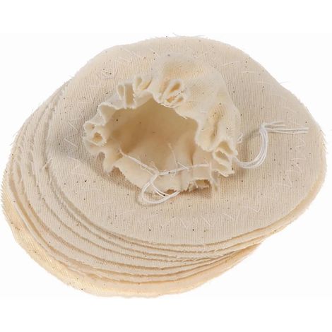 Packung mit 10 wiederverwendbaren Kaffeefiltertüchern aus Baumwolle, 10,5 cm, für verschiedene Kaffeemaschinen und Siphonkannen. (1/3)