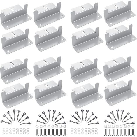 Soporte de montaje para panel solar, 16 unidades, soportes de montaje de panel solar de aluminio ligero para caravanas, techo, barcos, yates, 16 unidades de soportes Z (4 juegos) (1/5)