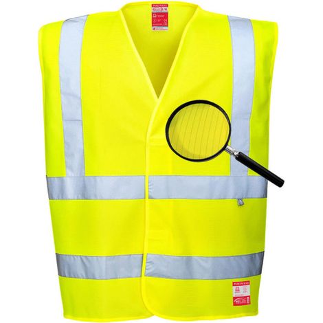 Chaleco de alta visibilidad antiéstático, resistente a la llama FR71 4X/5X Amarillo