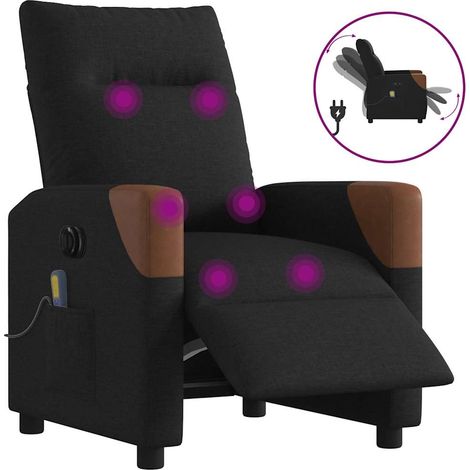 Massagesessel Elektrisch Schwarz Stoff