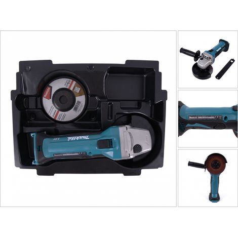 Amoladora angular sin cable Makita DGA 452 ZE 18V 115mm solo + 1x inserto a juego para Makpac ( 837632-8 ) - sin batería, sin cargador