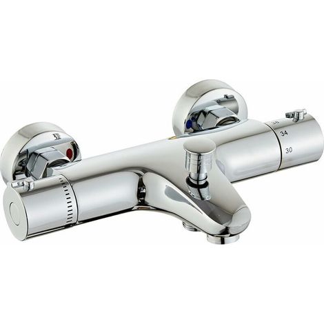 LaBlanc-Mitigeur Thermostatique de Douche-Raccord Fileté 1/2\" - de avec 38°C Bouton de Sécuri- Laiton Robinet Douche pour Salle de Bain avec (1/5)