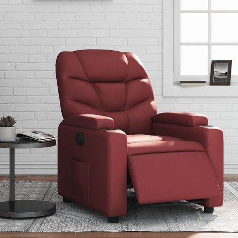 Fauteuil inclinable électrique-Chaise de relaxation-Fauteuil Relax Rouge bordeaux Similicuir 158315 (1/5)
