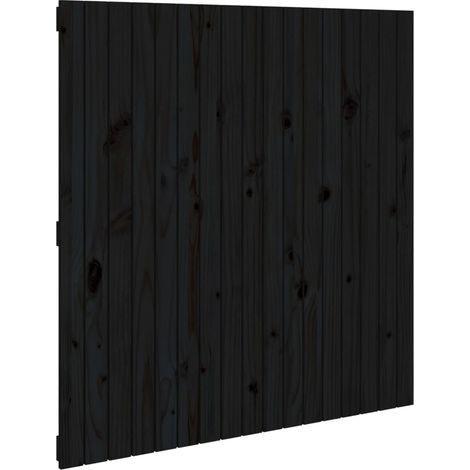 Maison Exclusive - Wand-Kopfteil Schwarz 108x3x110 cm Massivholz