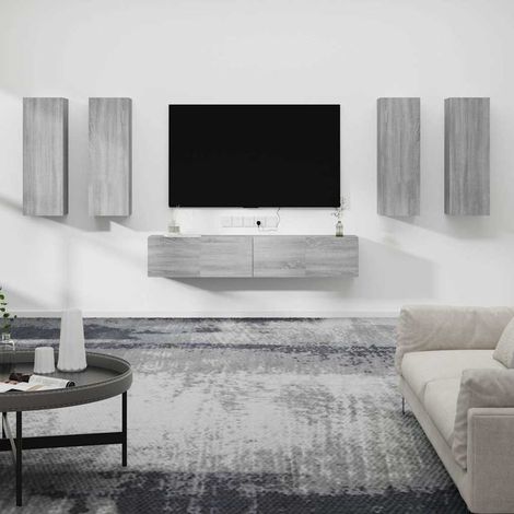 vidaXL 6 Piece TV Cabinet Set Grey Sonoma Engineered Wood (1/5)