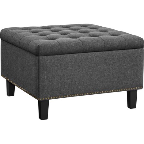 Yaheetech Cassapanca Ottomana in MDF e Schiuma con Vano Portaoggetti per Ingresso/Soggiorno/Sala di Attesa/Camera da letto Scuro Grigio (1/5)