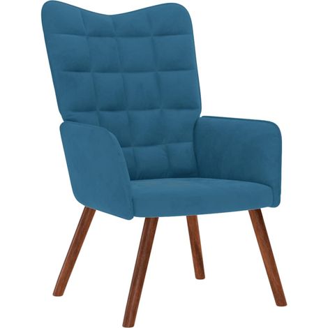 Sillón de relax de terciopelo azul vidaXL (1/5)