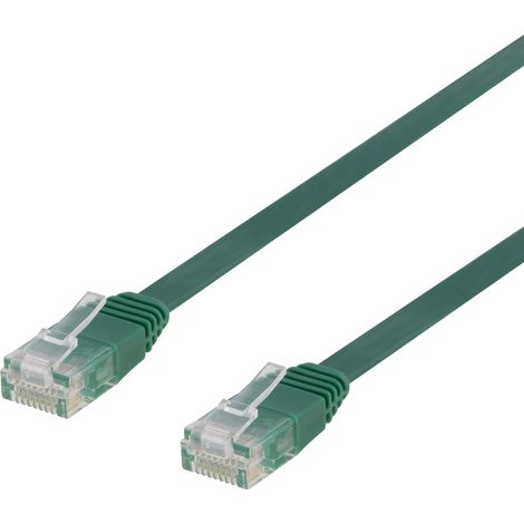 Câble de brassage U/UTP Cat6, plat, 3 m, 250 MHz, vert, pour connexion Internet, réseau Ethernet LAN (1/2)