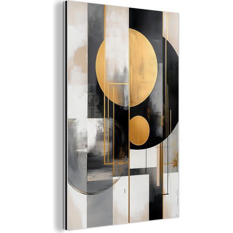 CUADRO DE METAL Abstracto - Oro - Plata - Formas - Estética - Moderno Cuadros Para Dormitorio 60x90 (1/5)