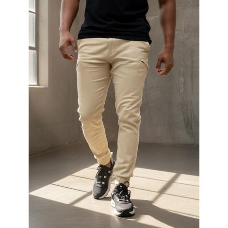 Pantaloni da jogging da uomo color beige chiaro MyStars Classic 34 (1/5)