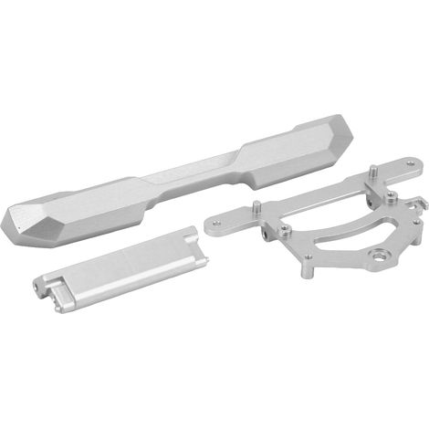 Kit de pare-chocs arrière en métal pour voiture RC, pièces de rechange en alliage d'aluminium pour Axial SCX24 et Ford Bronco 1/24 RC Crawler, couleur argent (1/5)