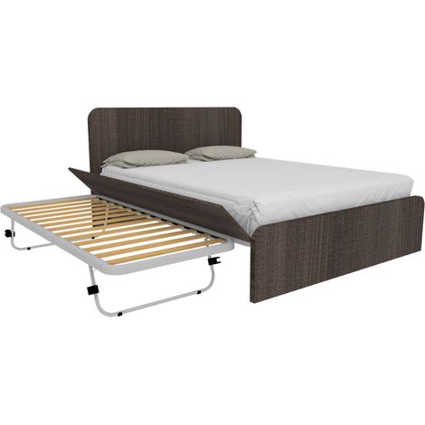 Letto matrimoniale 160x200 con rete estraibile e sollevabile - Olmo jerez scuro