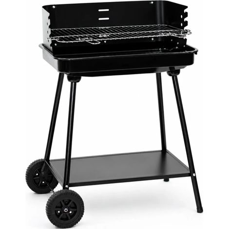 Barbecue a Carbonella da Giardino con Griglia Regolabile Paravento (1/4)