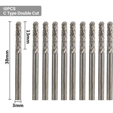Fraise De Fraisage - Carbure De Tungstène - 3 mm - Pour Usinage Métal - 10 Pièces (1/5)