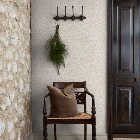 Papier peint intissé William Morris Acorn Hessian 1005 x 52cm Ecru, beige (1/5)