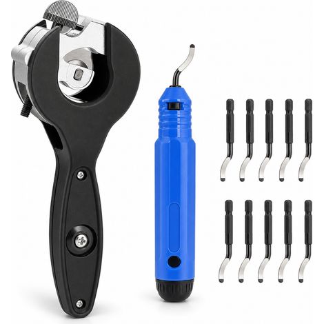 Lot de 10 coupe tubes PVC et cuivre à cliquet 8 à 29 mm avec poignée et lame