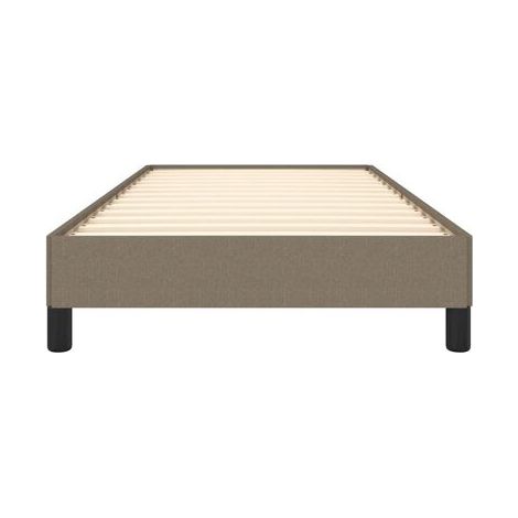 Cadre de lit taupe (sans matelas), 80 × 200 cm, tissu, tissu doux et respirant, pour chambre, décor moderne, facile à assembler (1/5)